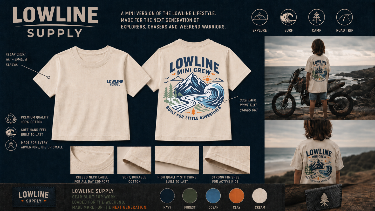 Lowline Supply – Kids Mini Crew Tee – Natural